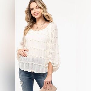Boho Balloon Sleeve Blouse
